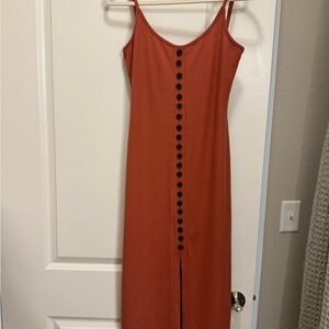 Dress Forum Terracotta Button-Front Maxi Dress
